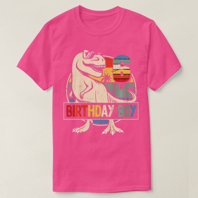 T-shirt Enfants 6e anniversaire garçon Dino Rex Dinosaur g (Design devant)