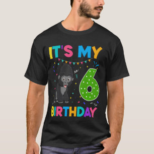 T-shirt Enfants 6e anniversaire Gorilla 6 ans Garçons Fill