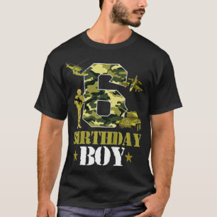 T-shirt Enfants 6e anniversaire Militaire Thème Camo Boys 