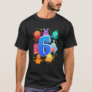 T-shirt Enfants 6e anniversaire Monster Thème Anniversaire