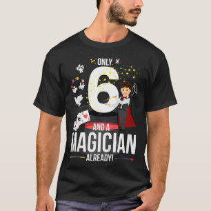 T-shirt Enfants 6e anniversaire seulement 6 et un magicien