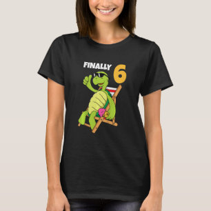 T-shirt Enfants 6e fête d'anniversaire 6 ans Tortue froide
