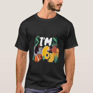 T-shirt Enfants 6e fête d'anniversaire 6 ans Zoo Animal El