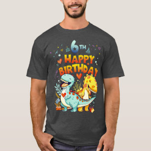 T-shirt Enfants 6ème Anniversaire Joyeux 6 ans Dino Dinosa