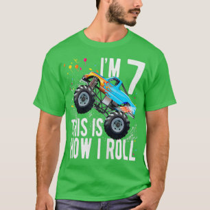 T-shirt Enfants 7 ans 7e anniversaire Garçon Monster Camio