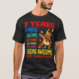 T-shirt Enfants 7 ans 84 mois d'être génial 7e chat