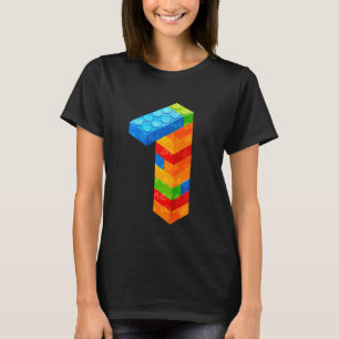 T-shirt Enfants 7 ans Bâtiments Blocs Anniversaire Briques
