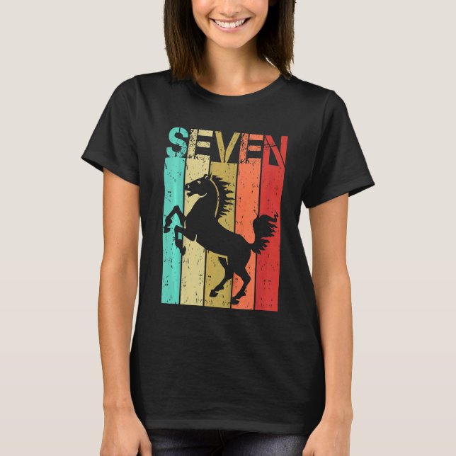 T-shirt Enfants 7 ans Cheval Anniversaire Garçon Fille 7e  (Devant)