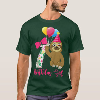 T-shirt Enfants 7 ans Cool mignonne Sloth ballons 7th Birt