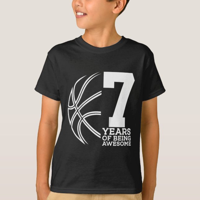 T-shirt Enfants 7 ANS D'ÊTRE UN BASKETBALL INCROYABLE 7E N (Devant)