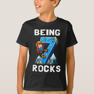 T-shirt Enfants 7 ans Escalade Rock vieux, 7e anniversaire
