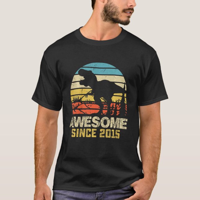 T-shirt Enfants 7 ans Garçon Awesome depuis 2015 7e annive (Devant)