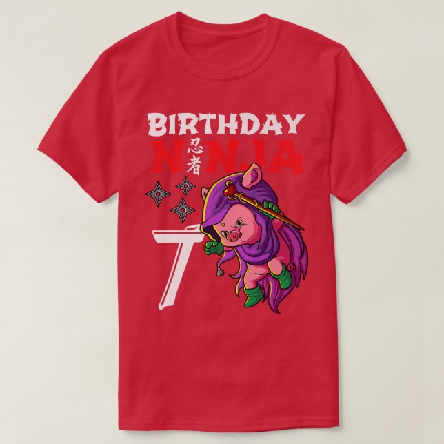 T-shirt Enfants 7 ans Kawaii Cute Pig Japonais 3e Birt (Design devant)