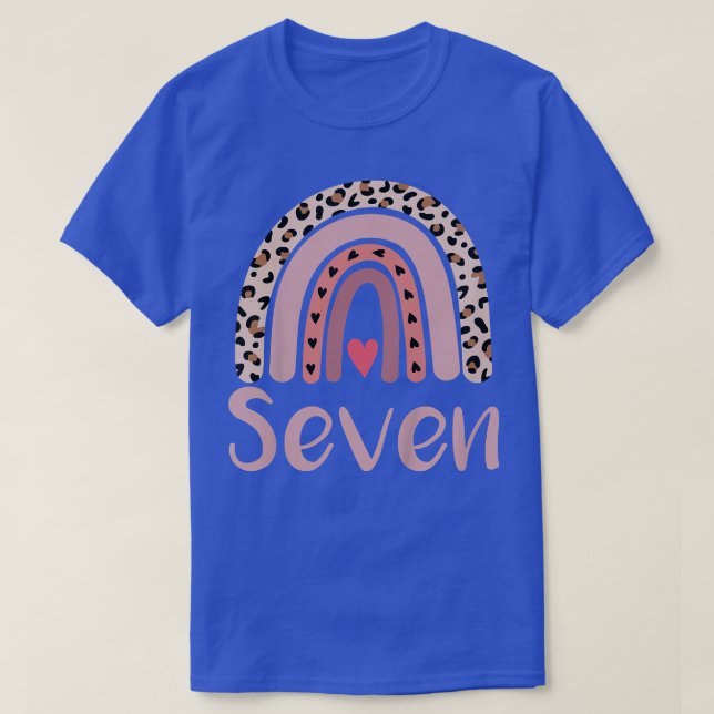 T-shirt Enfants 7 ans Leopard Rainbow Anniversaire Coupe (Design devant)