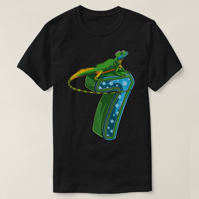 T-shirt Enfants 7 ans Lizard Reptile 7e fête d'anniversair (Design devant)