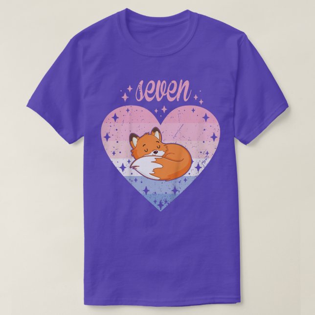 T-shirt Enfants 7 ans mignonne pour anniversaire fille 7e  (Design devant)