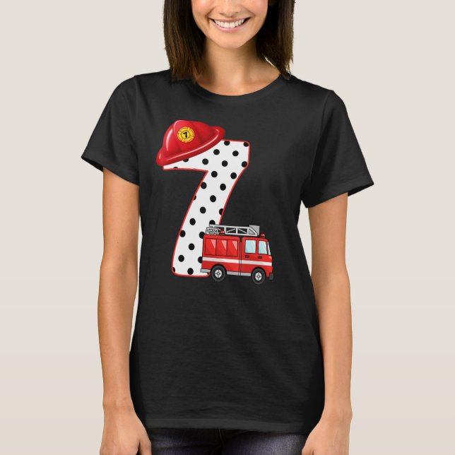 T-shirt Enfants 7 ans pompier Anniversaire Feu Tr (Devant)