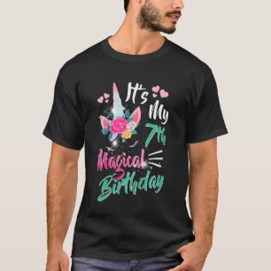 T-shirt Enfants 7 ans Unicorne C'est ma magie 7e anniversa