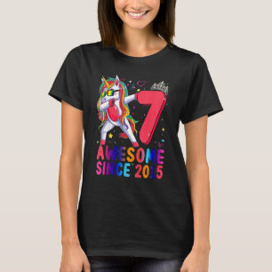 T-shirt Enfants 7 ans Unicorne Dabbing 7e anniversaire fil