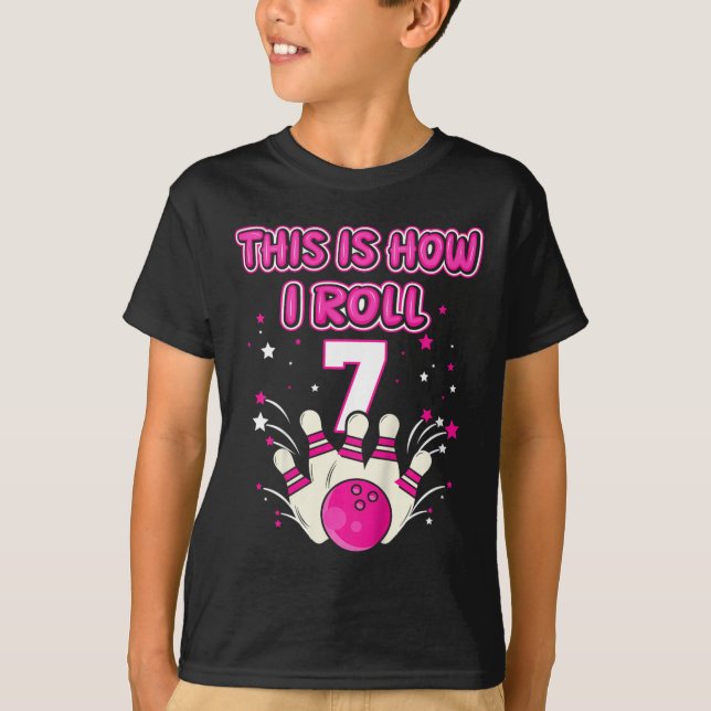 T-shirt Enfants 7 ans Voici comment je roule 7e Bowling Gi (Devant)