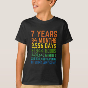 T-shirt Enfants 7e 84 mois Anniversaire Anniversaire Rétr
