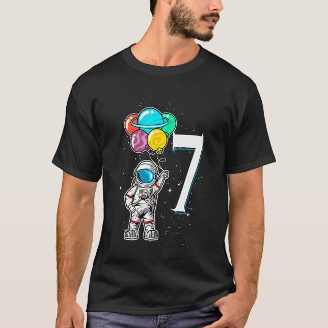 T-shirt Enfants 7e anniversaire Astronaut Anniversaire Gar (Devant)