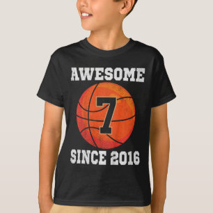 T-shirt Enfants 7e anniversaire Bysketbyll Lover 7 ans Vin