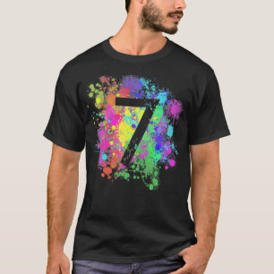 T-shirt Enfants 7e anniversaire Peinture Splashes coloré