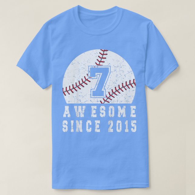 T-shirt Enfants 7ème Anniversaire De Baseball Garçon Né En (Design devant)