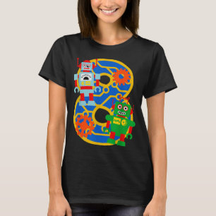 T-shirt Enfants 8 ans Anniversaire 8 Ans Petit Robot Robot