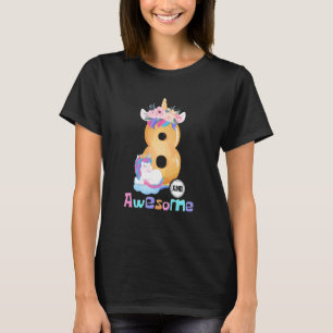 T-shirt Enfants 8 ans Awesome Unicorn Girls 8e anniversair