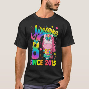 T-shirt Enfants 8 ans depuis 2015 Princesse Unicorn 8e B