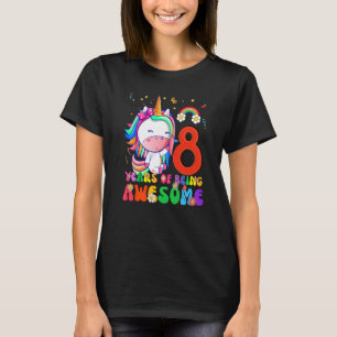 T-shirt Enfants 8 ans Filles Ados Unicorn 8e anniversaire