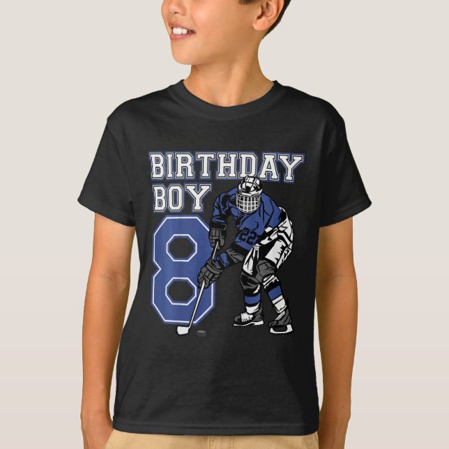T-shirt Enfants 8 ans Hockey sur glace thème Anniversaire  (Devant)