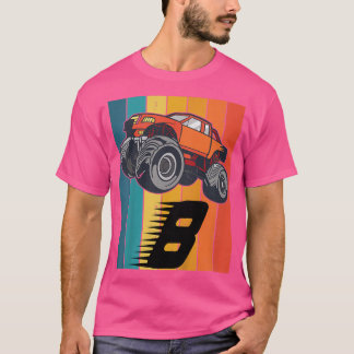 T-shirt Enfants 8 ans Monster Truck Boy Car Anniversaire 1