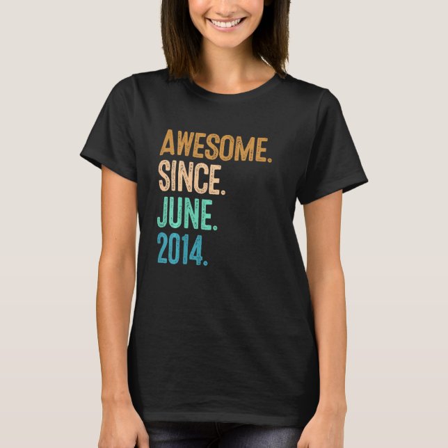 T-shirt Enfants 8e anniversaire Awesome depuis Juin 2014 (Devant)