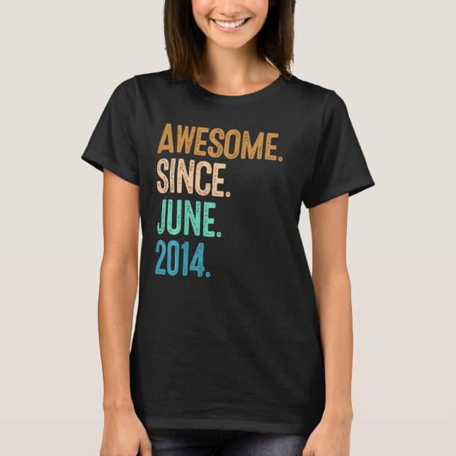 T-shirt Enfants 8e anniversaire Awesome depuis Juin 2014 (Devant)