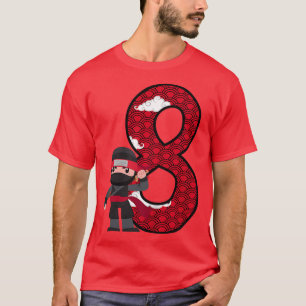 T-shirt Enfants 8e anniversaire Garçon Ninja 8 ans Costume