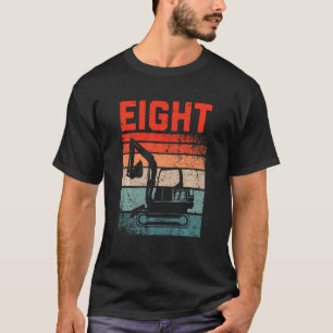T-shirt Enfants 8e anniversaire Rétro Excavateur Construct
