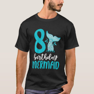 T-shirt Enfants 8e anniversaire Sirène 8 filles jumelées f