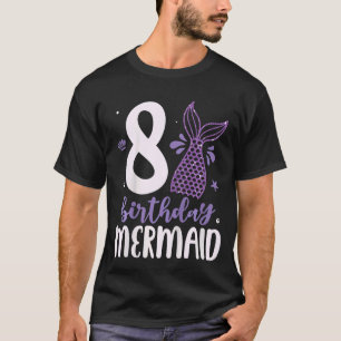 T-shirt Enfants 8e anniversaire Sirène 8 filles jumelées f