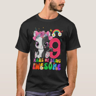 T-shirt Enfants 9 ans Ados 9e anniversaire fille incroyabl