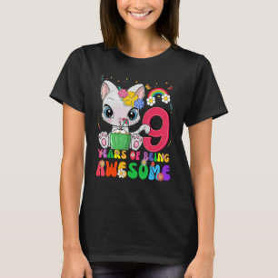 T-shirt Enfants 9 ans Ados 9e anniversaire fille incroyabl