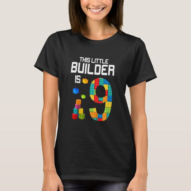 T-shirt Enfants 9 ans Bâtiment Blocs Briques 9e Naissance (Devant)