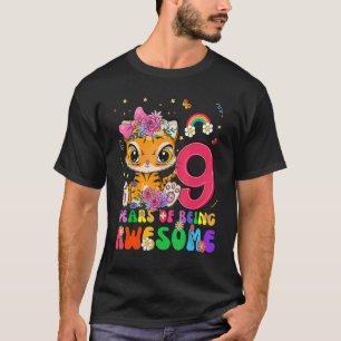 T-shirt Enfants 9 Ans Garçons Filles Ados Tigre mignon 9e