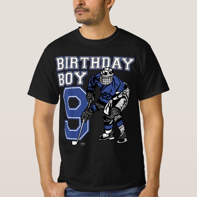 T-shirt Enfants 9 ans Hockey sur glace thème Anniversaire  (Devant)