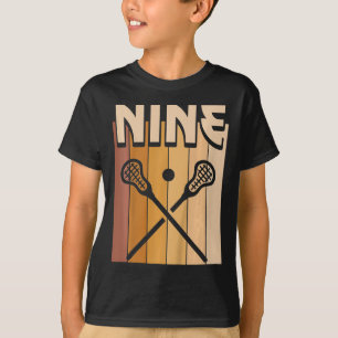 T-shirt Enfants 9 ans Lacrosse Anniversaire Garçon 9e Bir