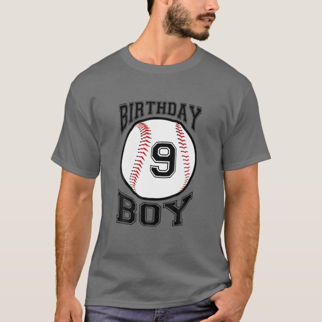 T-shirt Enfants 9E Anniversaire 2012 Garçons De Baseball N (Devant)