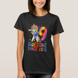 T-shirt Enfants 9e anniversaire 9 ans filles Ados Dabbing