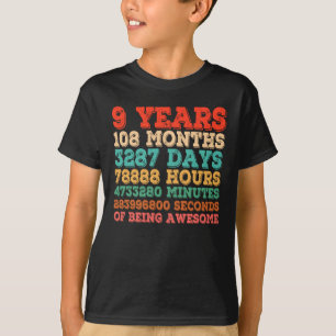 T-shirt Enfants 9e anniversaire 9 ans Vintage Retro